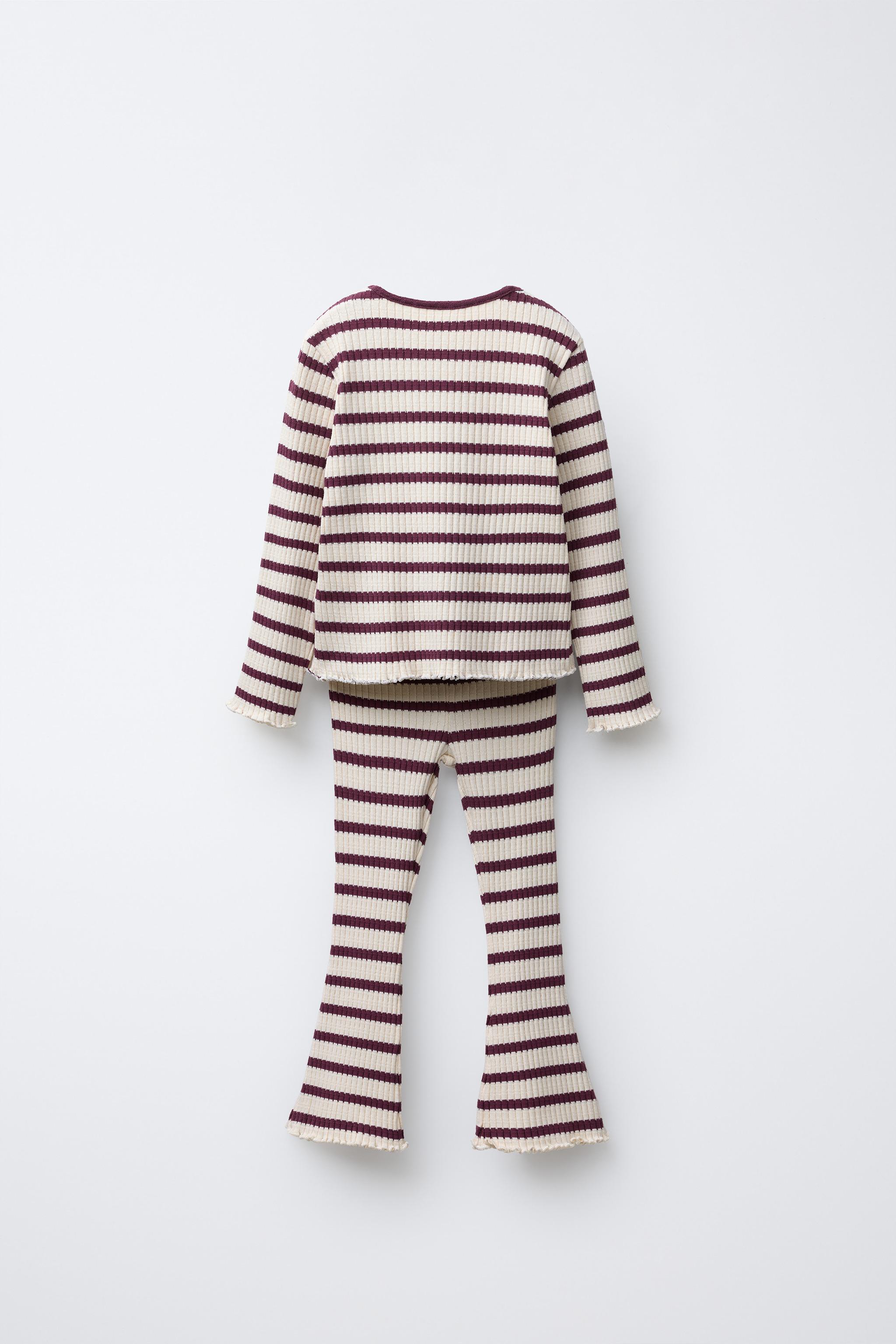 RIBBED FLARE LEGGINGS AND T-SHIRT SET